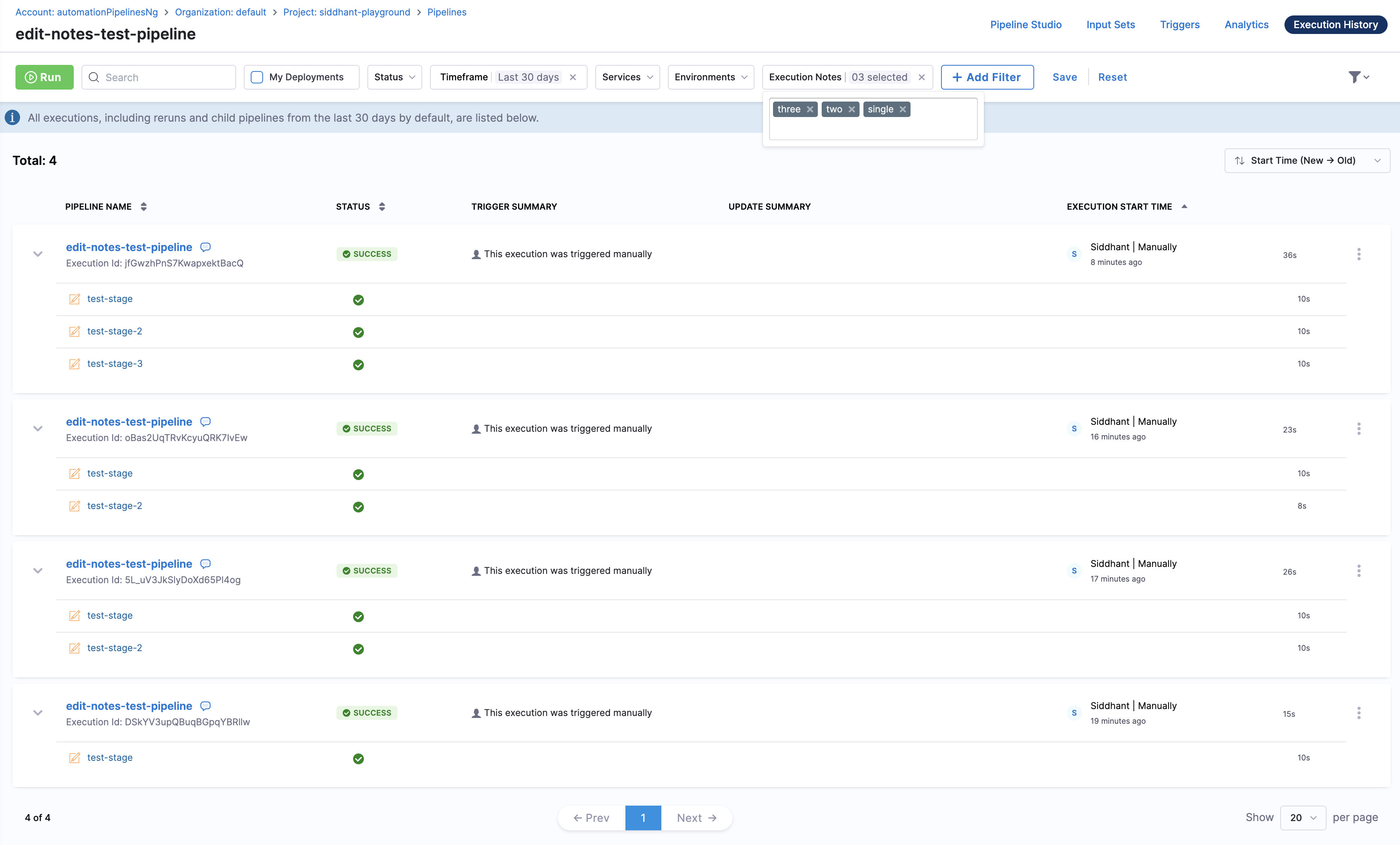 Click to view full size image notes for filtering all stage pipeline execution